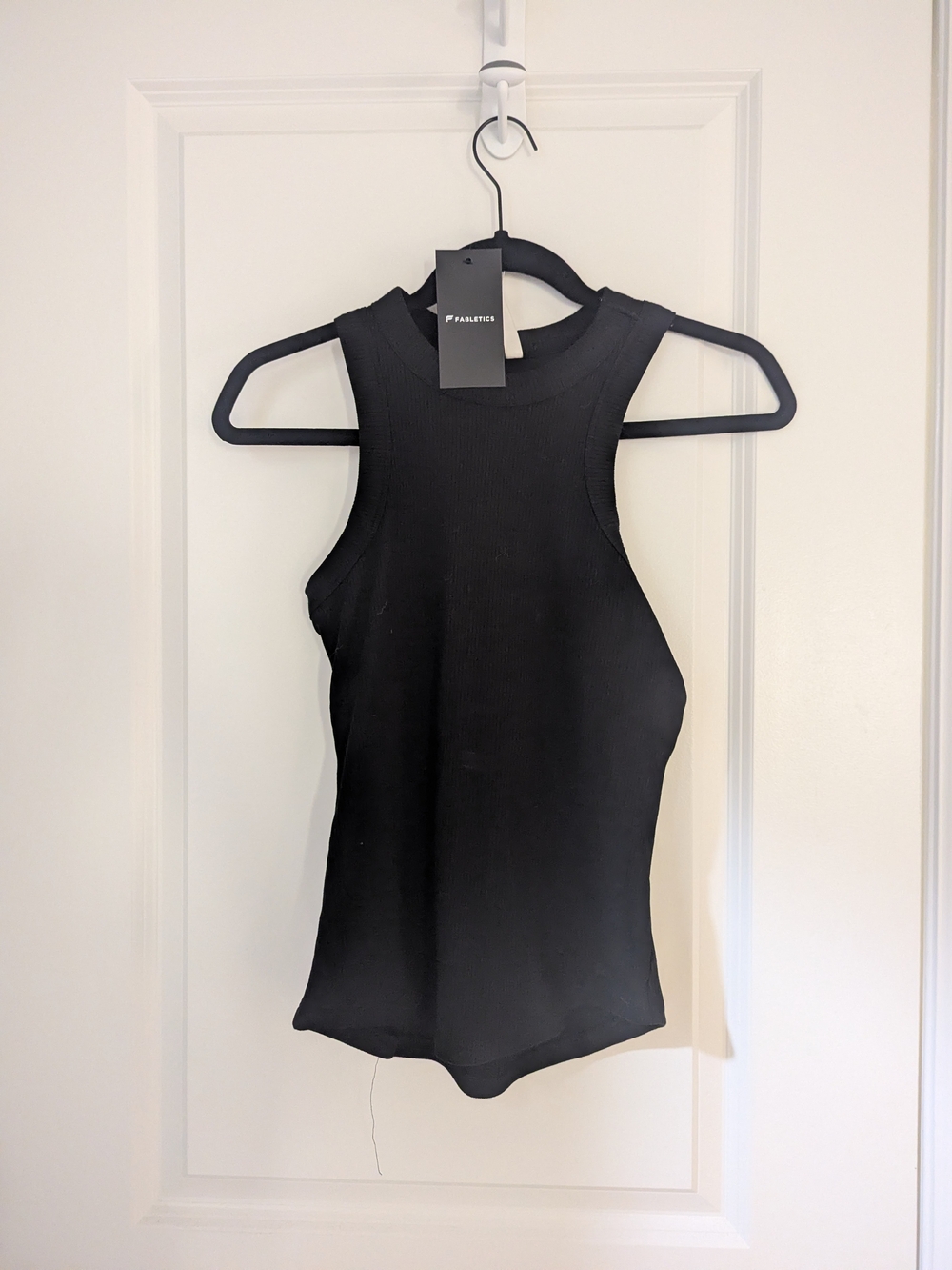 NWT Fabletics Black Ribbed High-Neck Tank